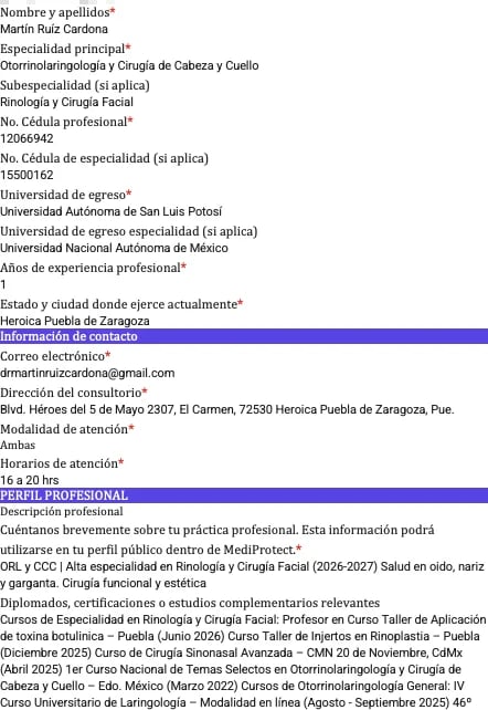 Dr. Martín Ruíz Cardona, otorrinolaringólogo y cirujano de cabeza y cuello